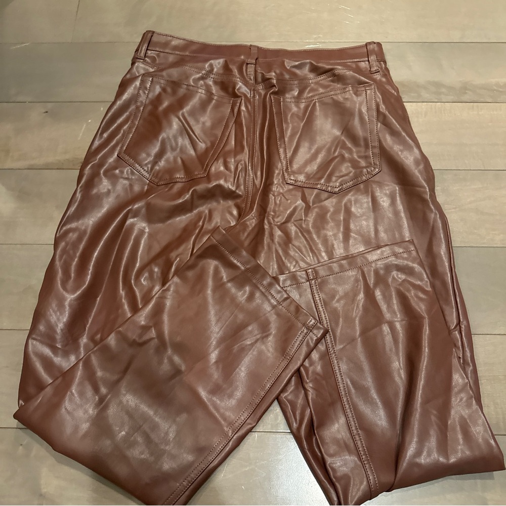 Abercrombie & Fitch Brown Faux Leather Pants - Picture 3 of 7